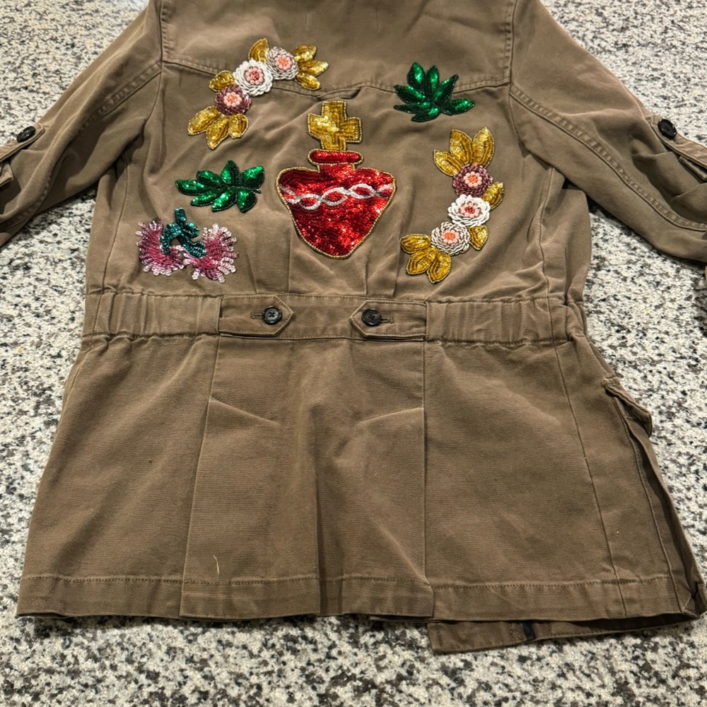 Veronica Beard Green Sequin Patch Jacket - image 8